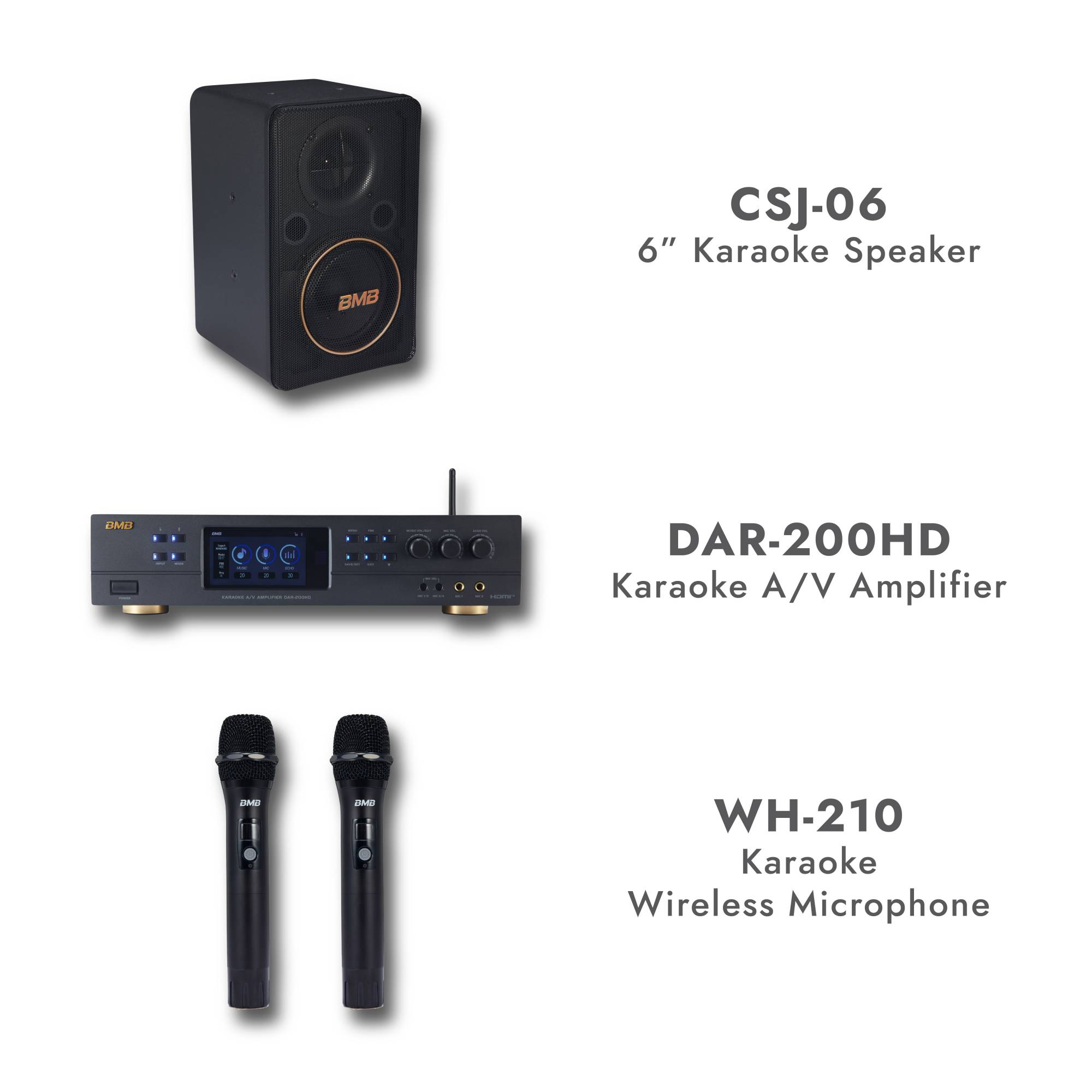 Karaoke amplifier speaker system with outlet microphone set